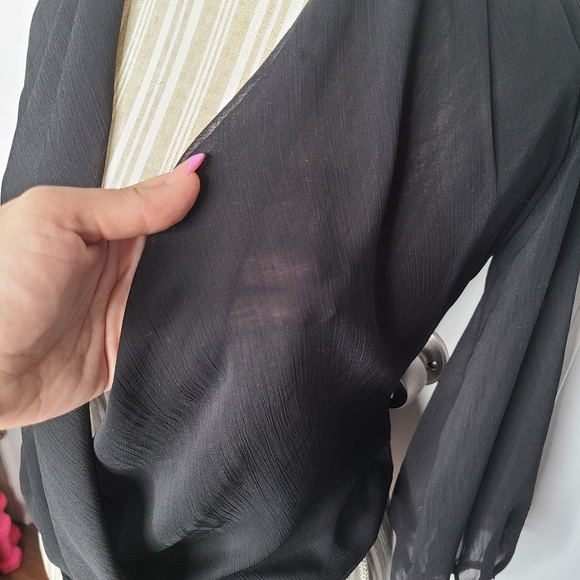 Know Style Sheer open front black body suit - Picture 6 of 7